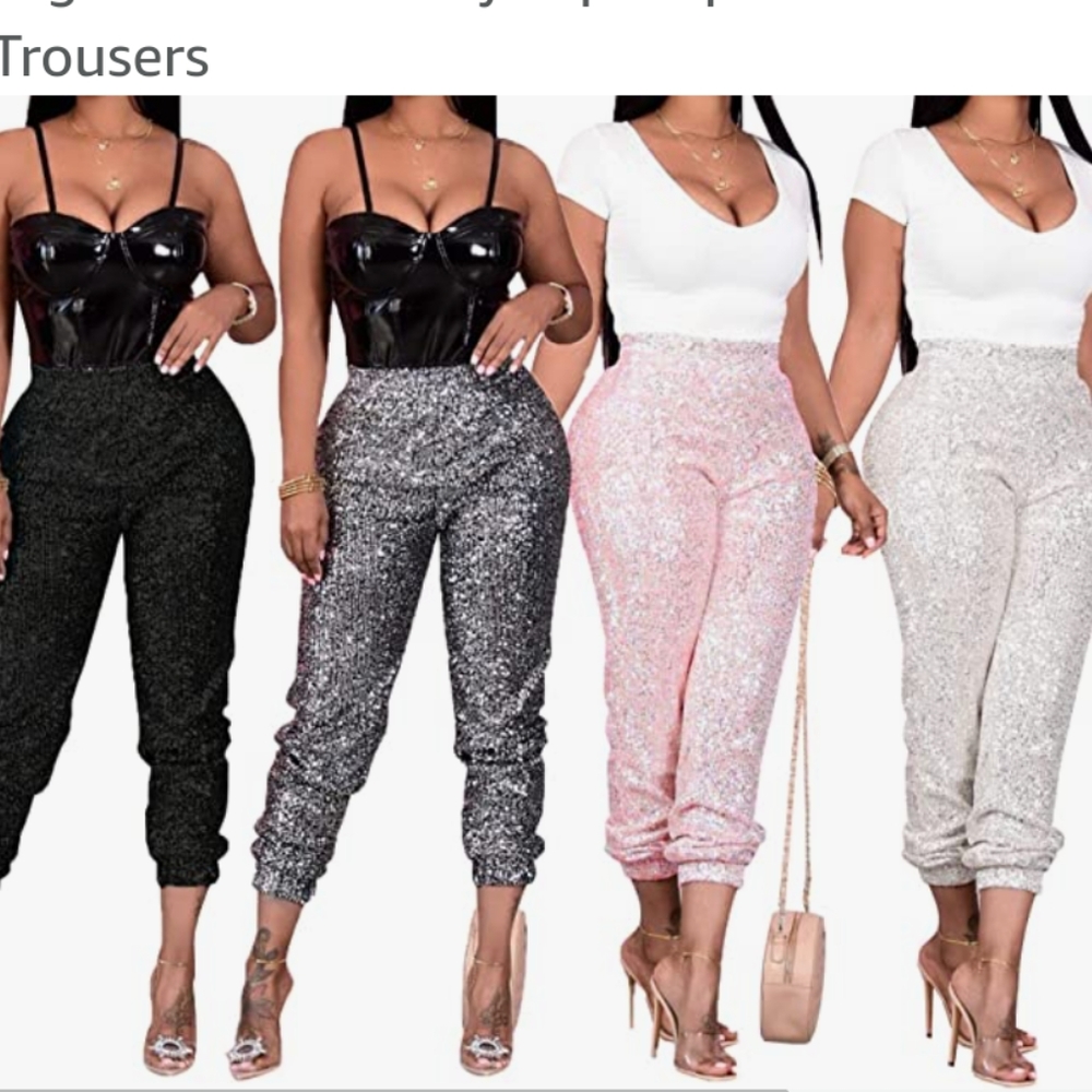 Sequin pants/ joggers NWOT